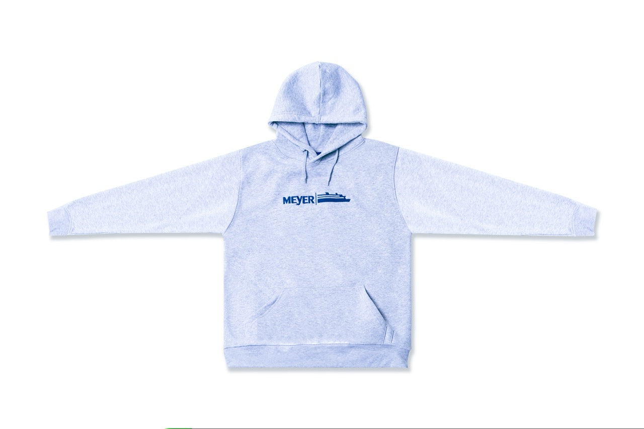Hoodie grau mit blauen Stick 