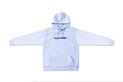 Hoodie grau mit blauen Stick 