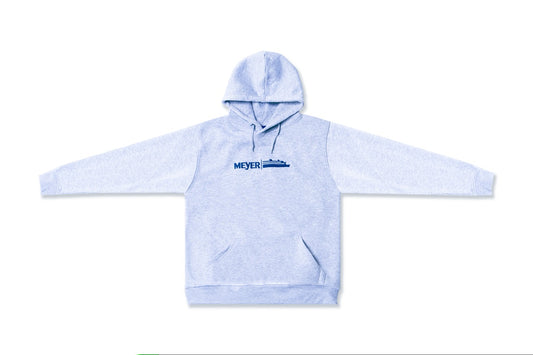 Hoodie grau mit blauen Stick 